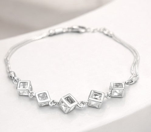 Pulsera cubic shine Silver