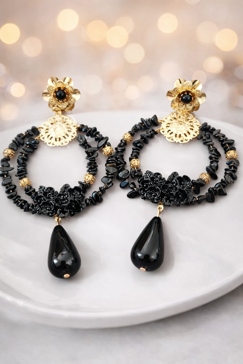 Pendientes Rosa Negra