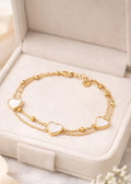 Pulsera corazón de nácar gold