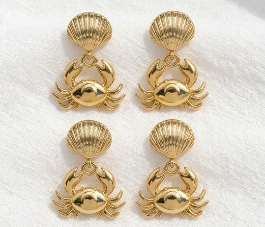 Pendientes Crab Ocean Gold