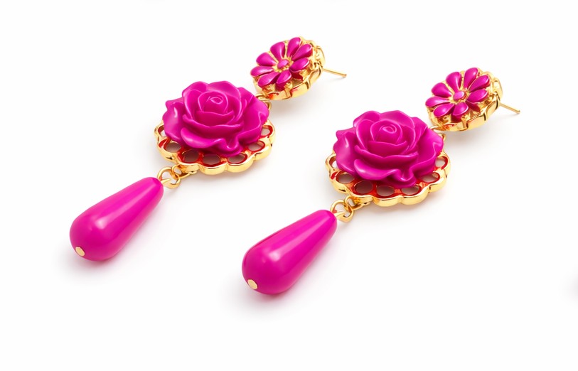 Pendientes Lágrima Andaluza Rosa