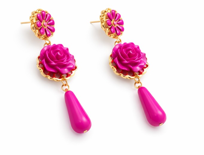 Pendientes Lágrima Andaluza Rosa
