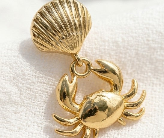Pendientes Crab Ocean Gold