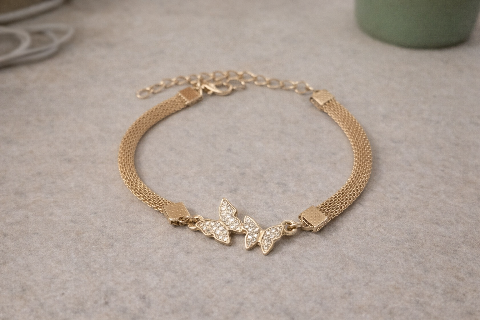 Pulsera brillo de mariposas