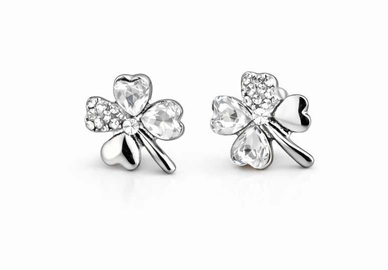 Pendientes trébol cristal
