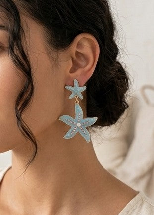 Pendientes sirena azul