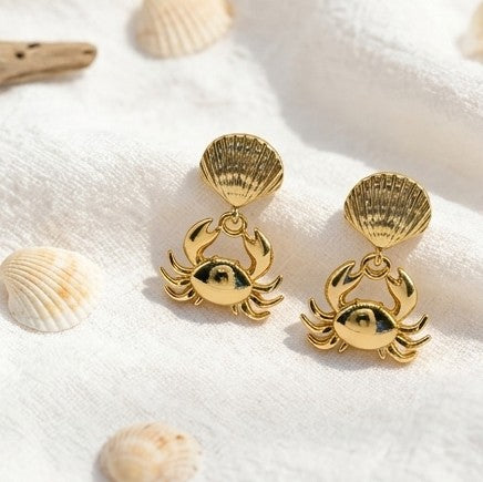 Pendientes Crab Ocean Gold