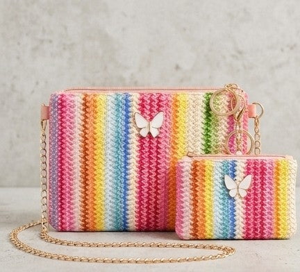 Bolso y cartera verano arcoiris mariposa