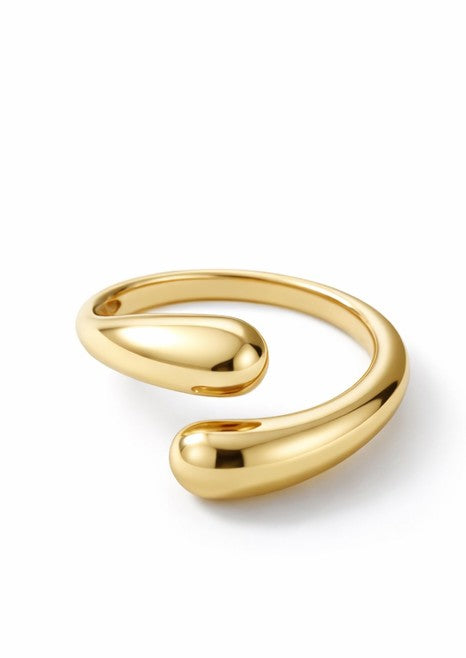 Anillo gota dorada