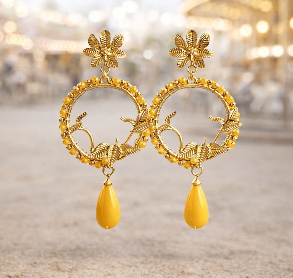 Pendientes Amanecer Flamenco Amarillo