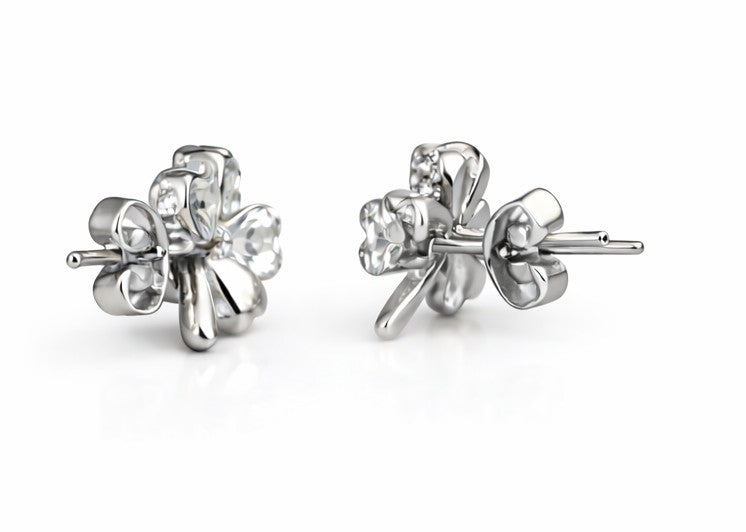 Pendientes trébol cristal