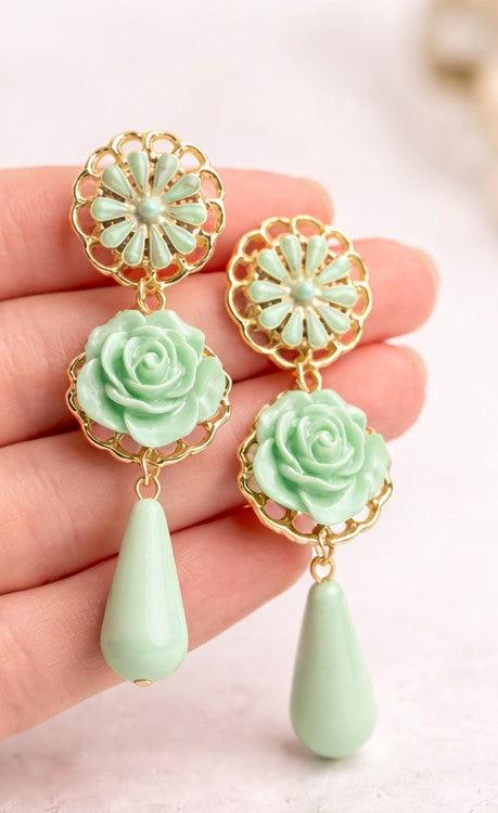 Pendientes Lágrima Andaluza Verde Menta