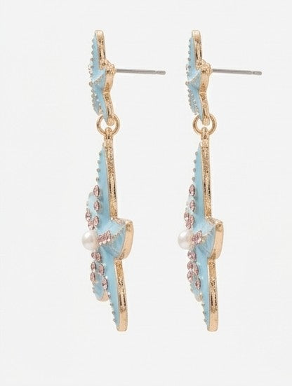 Pendientes sirena azul