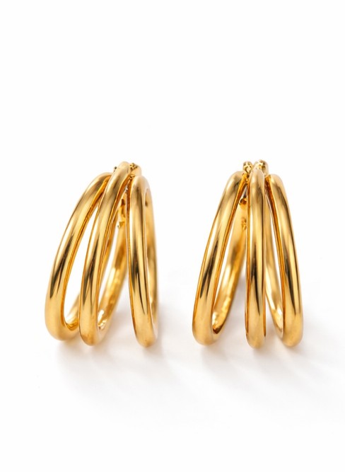 Pendientes triple hoop gold