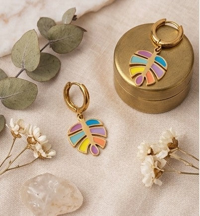 Pendientes hojas vivas