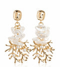 Pendientes coral de nacar