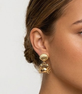 Pendientes Crab Ocean Gold