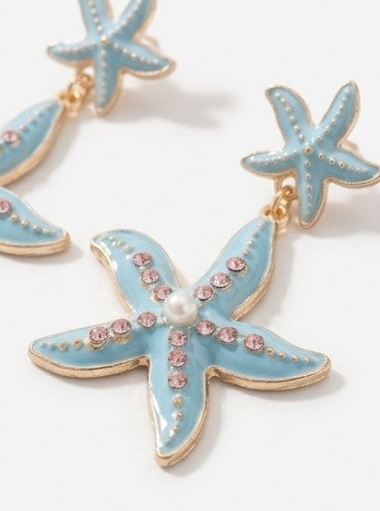 Pendientes sirena azul