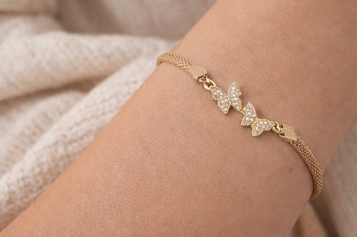 Pulsera brillo de mariposas