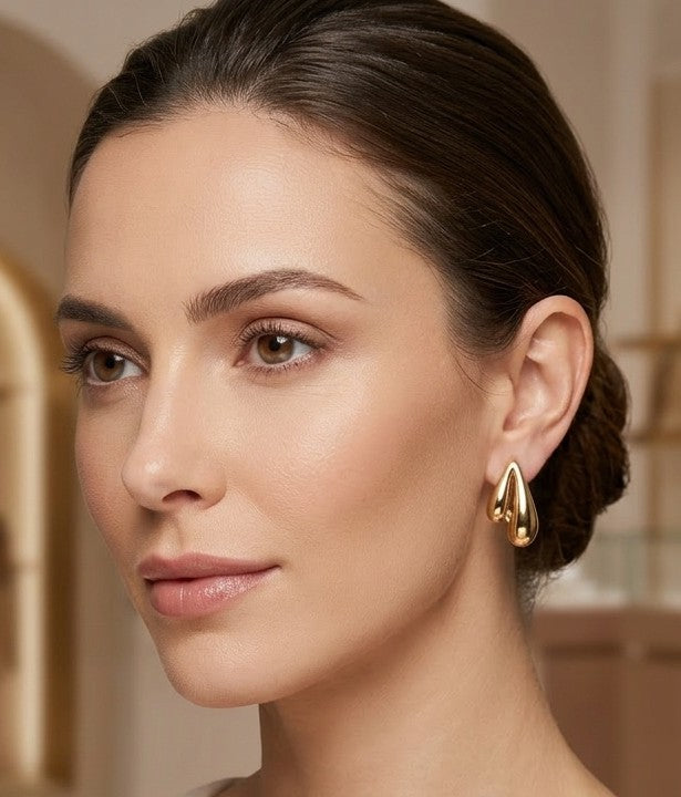 Pendientes doble gota gold