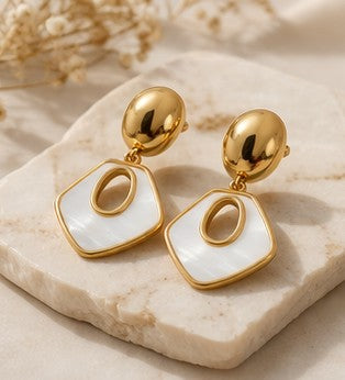 Pendientes Nácar gold