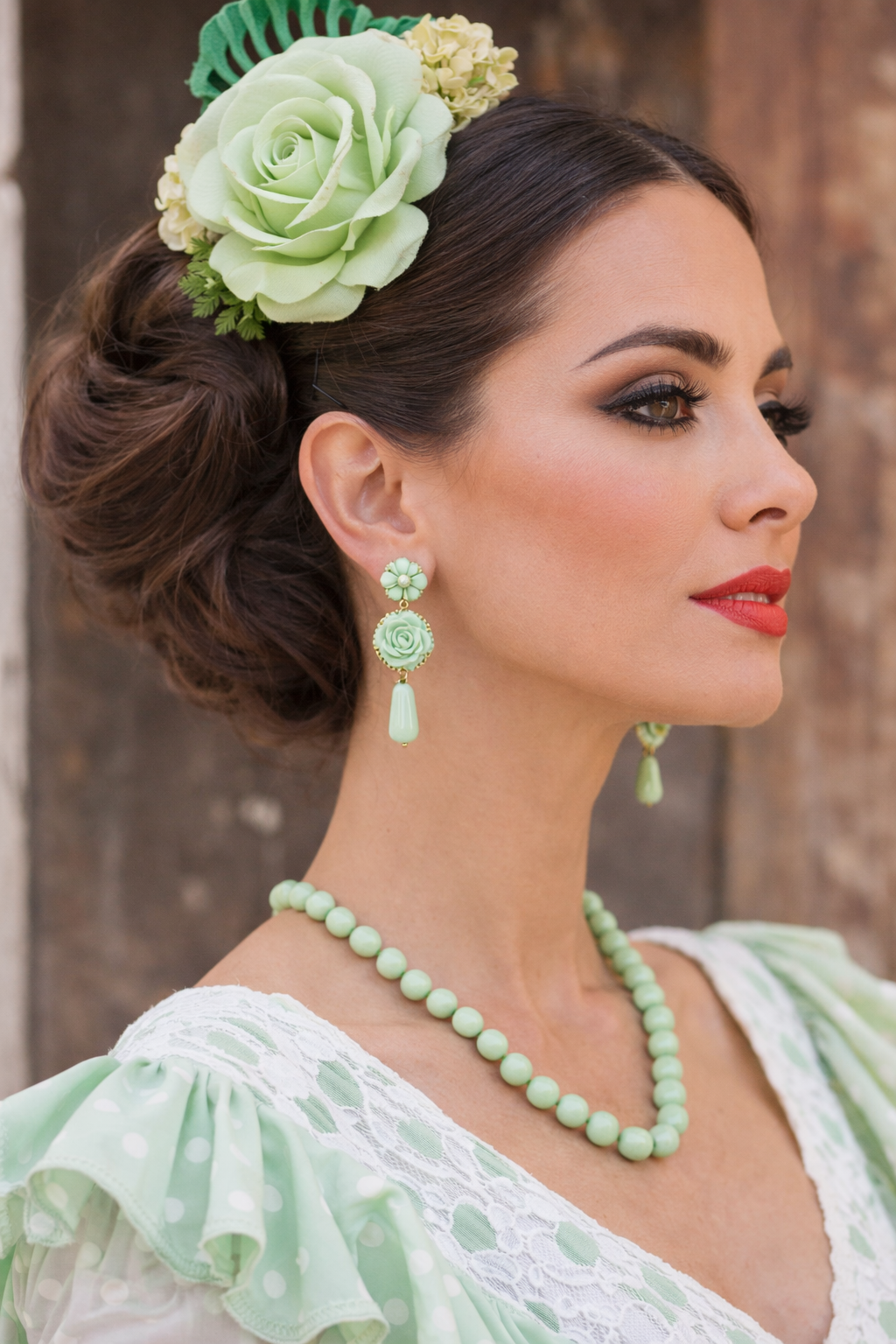 Pendientes Lágrima Andaluza Verde Menta