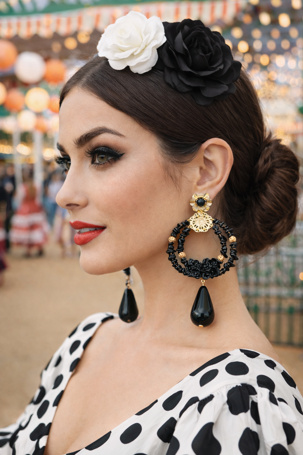 Pendientes Rosa Negra