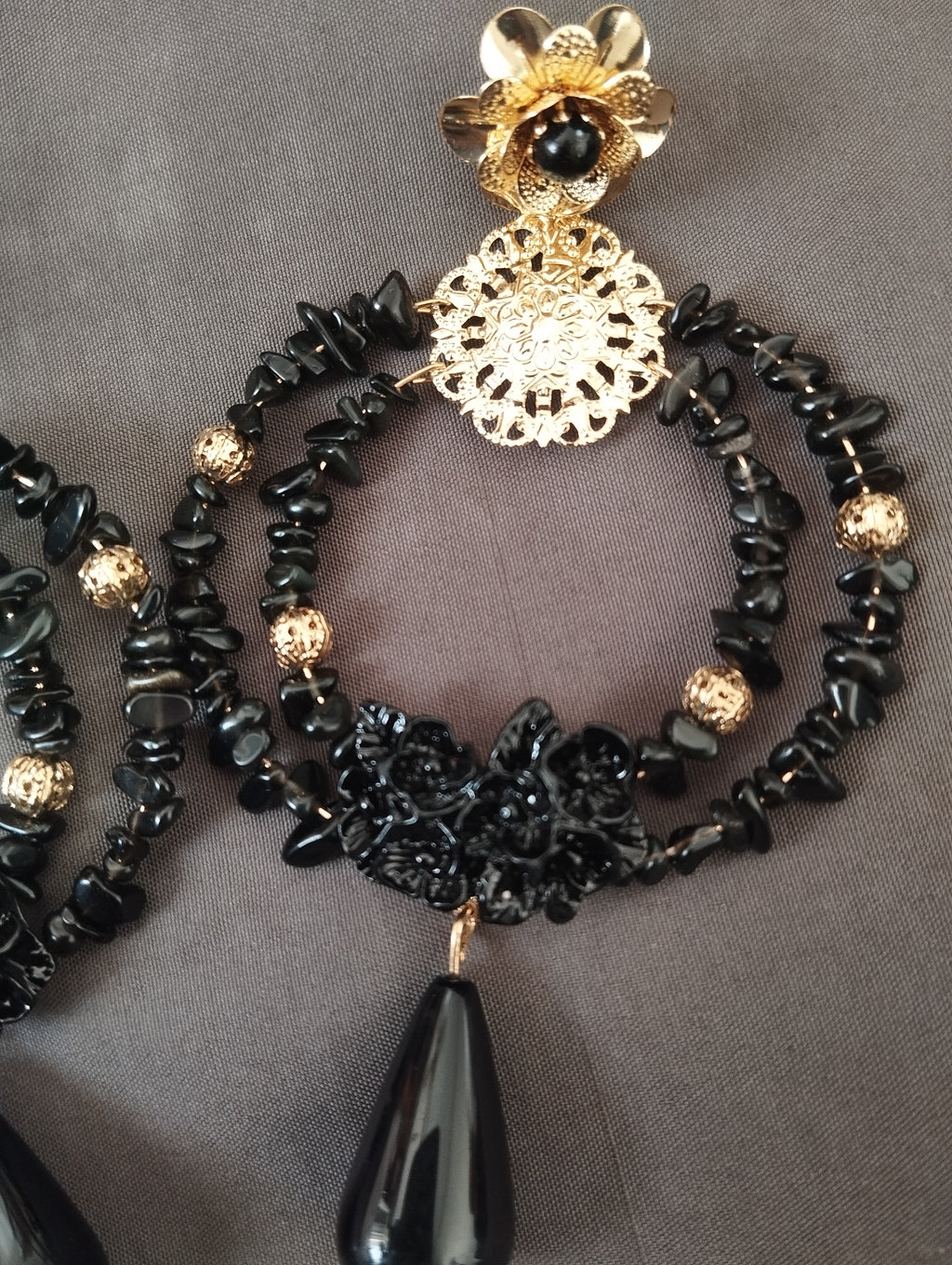 Pendientes Rosa Negra