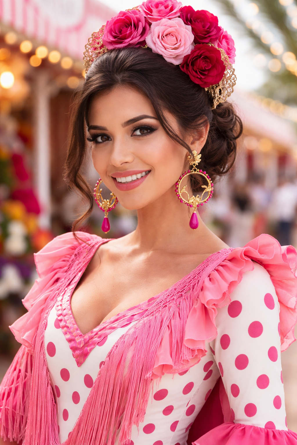 Pendientes Amanecer Flamenco Fucsia