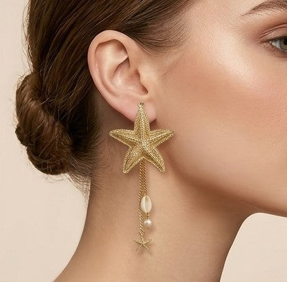 Pendientes Golden Sea stars