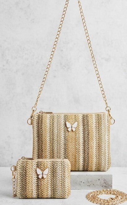 Bolso y cartera  verano tierra mariposa