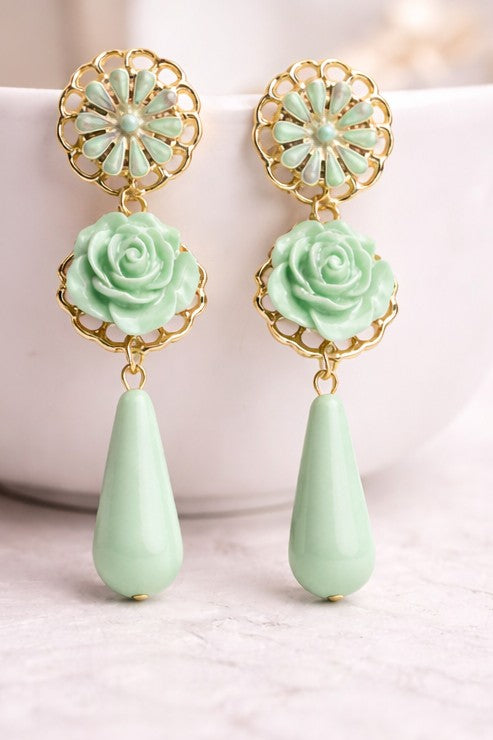 Pendientes Lágrima Andaluza Verde Menta