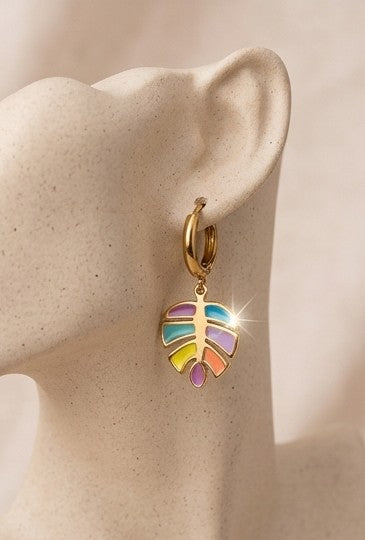Pendientes hojas vivas