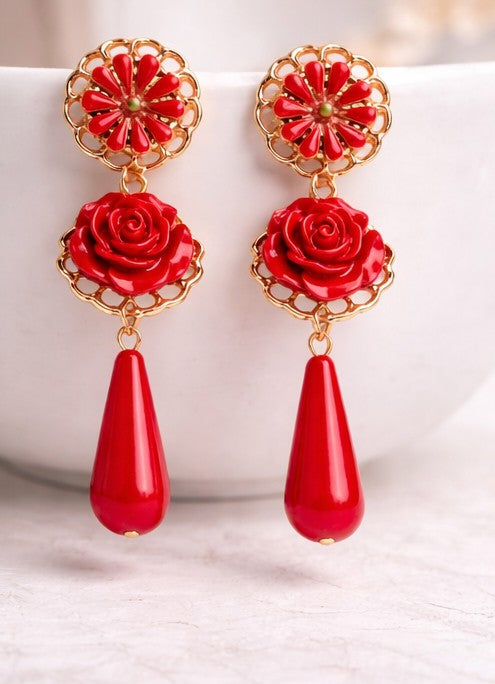 Pendientes Lágrima Andaluza Roja