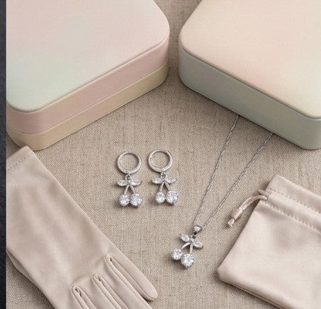 Set cherry diamante