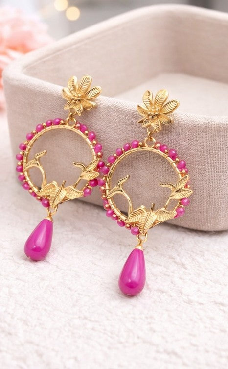 Pendientes Amanecer Flamenco Fucsia