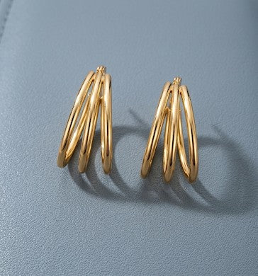 Pendientes triple hoop gold