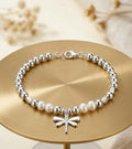 Pulsera Libélula perla plateada