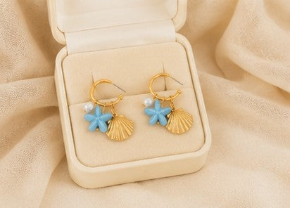 Pendientes brisa azul