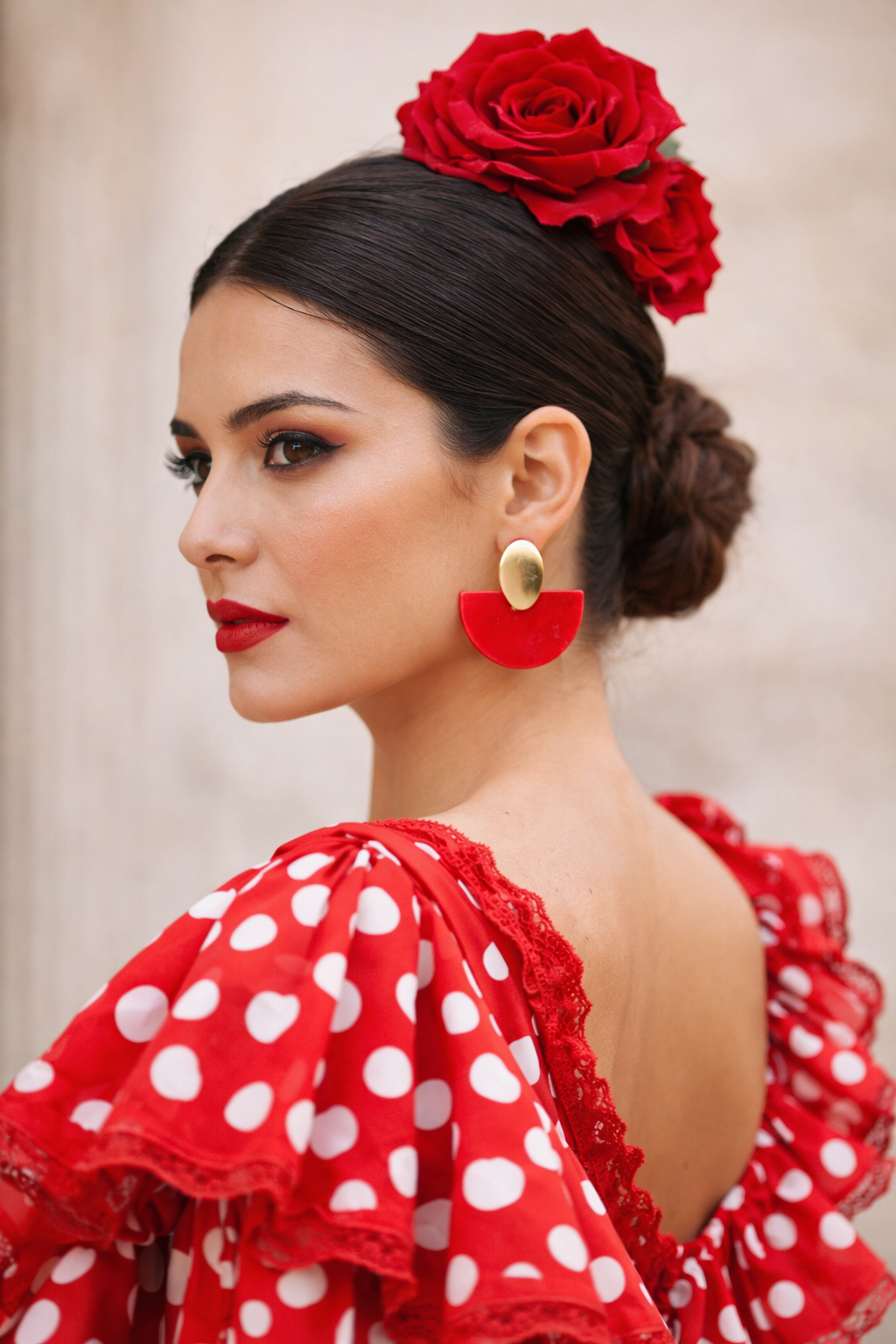 Pendientes abanico rojo