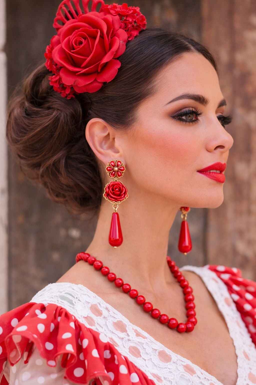 Pendientes Lágrima Andaluza Roja