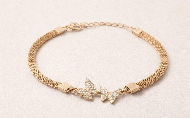 Pulsera brillo de mariposas