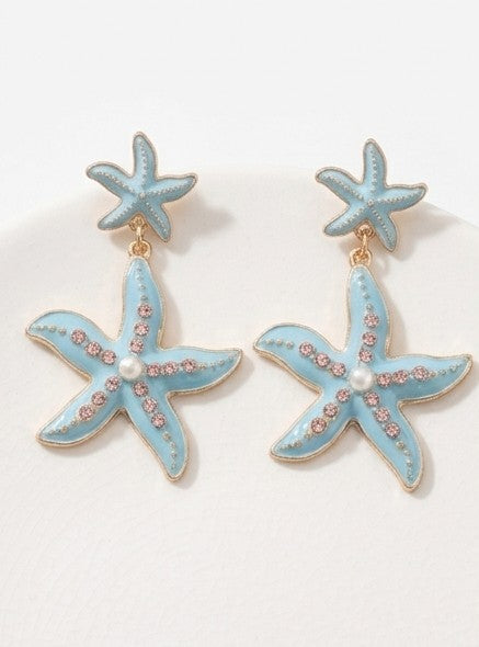 Pendientes sirena azul