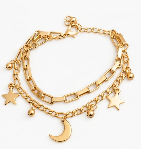 Pulsera celestial luna y estrellas