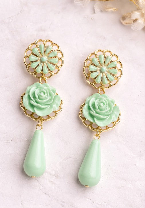 Pendientes Lágrima Andaluza Verde Menta