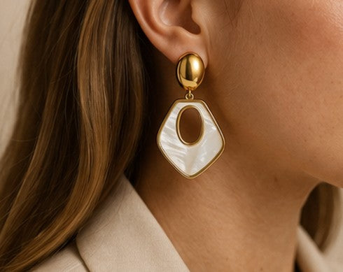 Pendientes Nácar gold