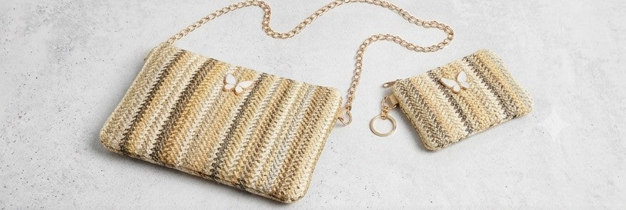 Bolso y cartera  verano tierra mariposa