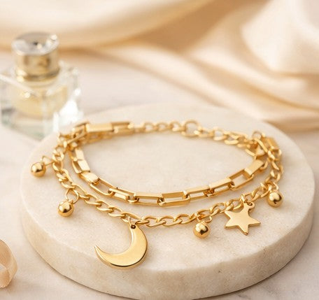 Pulsera celestial luna y estrellas