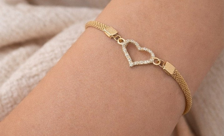 Pulsera corazón glam