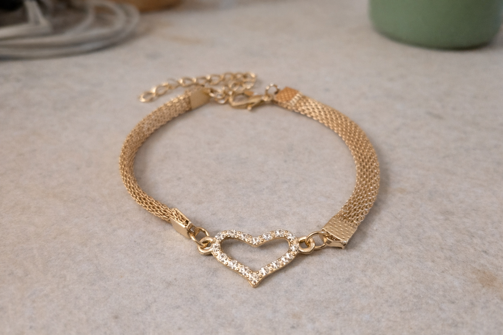 Pulsera corazón glam
